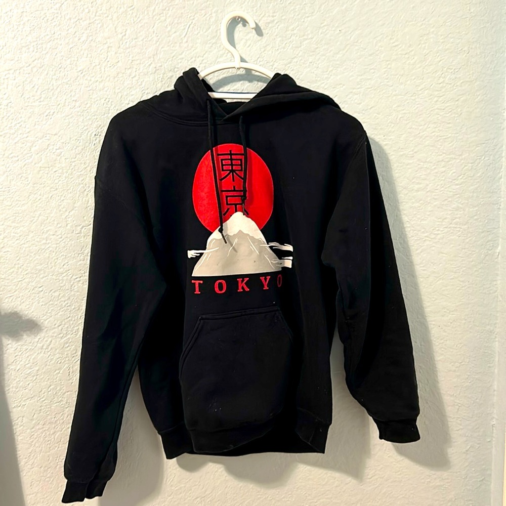 A black gray red and white Tokyo hoodie small